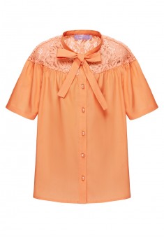 Блузка с кружевом для девочки цвет персиковый