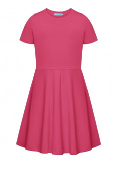 Knitted shortsleeve dress for girls raspberry
