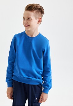 Knitted pullover for boy bright blue