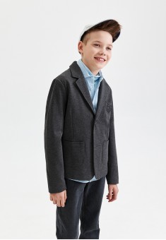 Jersey blazer jacket for boy dark grey melange