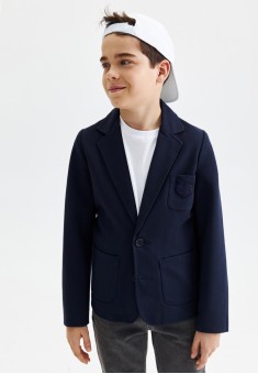 Jersey blazer jacket for boy dark blue