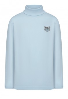 Embroidered poloneck for boy light blue
