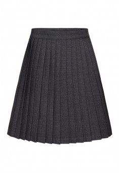 Плиссированная юбка для девочки цвет темносерый меланж