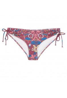 Oriental SelfTie Bikini Bottom printed burgundy