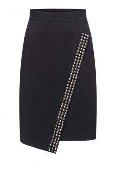 Metallic trim skirt black