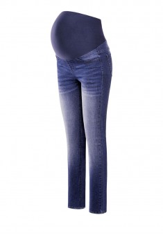 Брюки из джинсовой ткани с широким трикотажным поясом цвет индиго