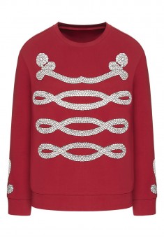 Трикотажный пуловер с длинным рукавом для женщины цвет темнокрасный