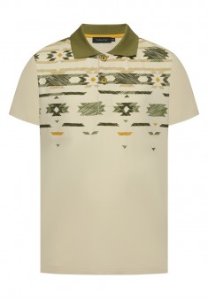 Boys Printed Polo Shirt light beige