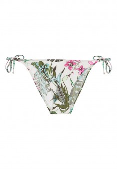 Braguitas de bikini con corbatas color estampado tropical