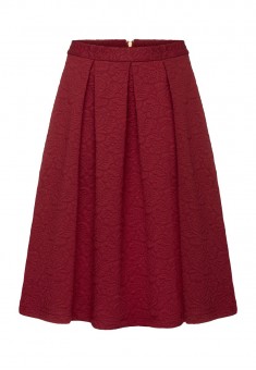 Quilted Flared Skirt burgundy