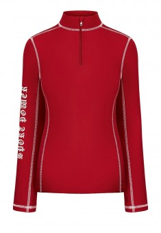 Zipped Neck Jumper red