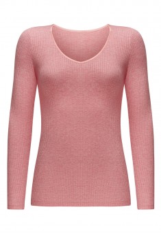 Jersey de punto en relieve color rosado melange