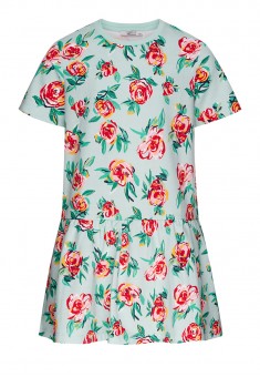 Платье из футера с флоральным принтом для девочки мультицвет