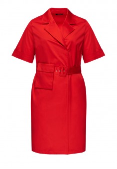 Patch Pocket Dress red