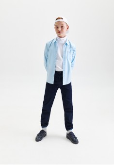 110B3101 брюки из джинсовой ткани для мальчика цвет темносиний