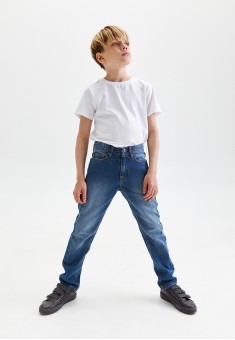 110B3101 брюки из джинсовой ткани для мальчика цвет синий