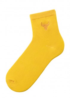 Носки со знаком зодиака Телец жёлтые