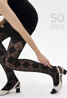 Tights with geometrical ornament SF501 50 den black