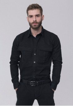 Джинсовая курткарубашка для мужчины цвет чёрный