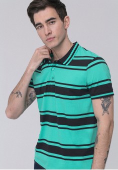 Striped Polo Shirt turquoise