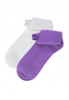Набор носков цвет фиолетовыйбелый 2 пары