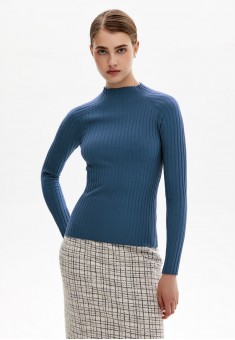 Pulover tricotat culoare albastră