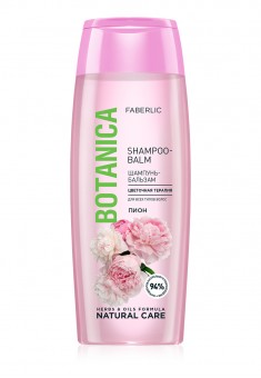 Шампуньбальзам для всех типов волос Цветочная терапия с пионом Botanica