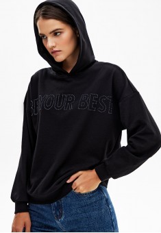Sudadera BE YOUR BEST con strass color negro