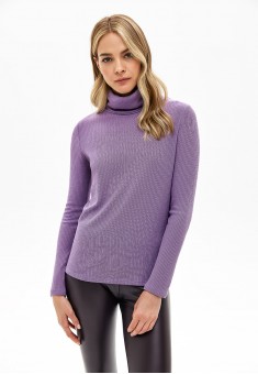 Ribbed Jersey Turtleneck Sweater lavender