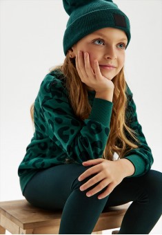 Children Sweatshirt printed azure green
