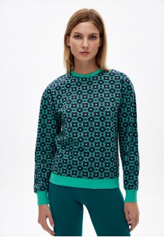 hanorac din tricot cu mâneci lungi pentru femei culoare smarald