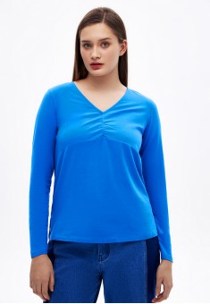 022W2917 трикотажный джемпер с длинным рукавом для женщины цвет синий