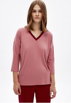 pulover din tricot cu mâneci scurte pentru femei culoare roz prăfuit