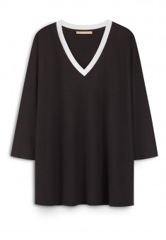 pulover din tricot cu mâneci scurte pentru femei culoare neagră