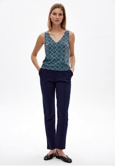 pantalon din tricot pentru femei culoare albastrăînchis