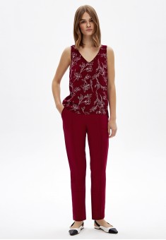 022W3202 трикотажные брюки для женщины цвет бордовый