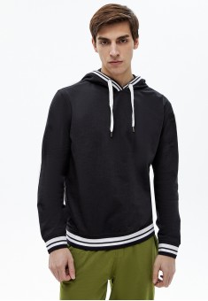 Mens French terry hoodie black