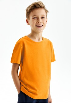 camiseta de punto de manga corta para niño color amarillo