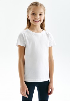 Girls Jersey Short Sleeve Tshirt white