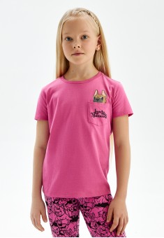 Girls short sleeve jersey Tshirt pink