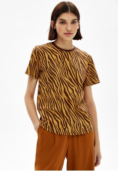 Camiseta con estampado animal multicolor
