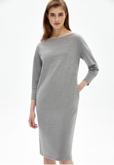 Dress with 34 Sleeve Light Grey Melange