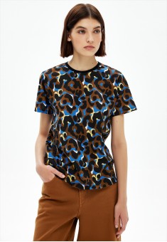 Camiseta con estampado abstracto color marrón