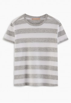 ShortSleeve Tshirt for Girl Striped Light Grey Melange
