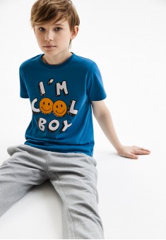 Camiseta con estampado para niño color azul