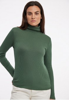 Turtleneck Made of Embossed Knitwear Cypress Colour
