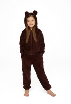Zipped Hoodie for Girls and Boys Chocolate Colour