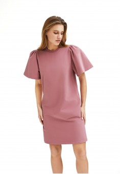 Платье из футера цвет розовый