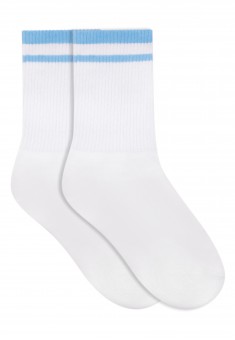 Sports Womens Socks 2 pairs white and light blue