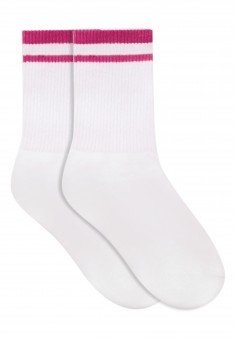 Sports Womens Socks 2 pairs white and raspberry